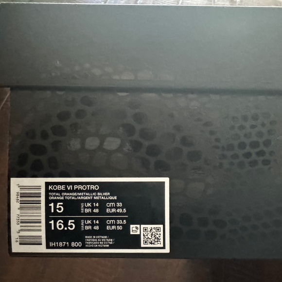 NIB Kobe 6 Protro Total Orange Men's Sneakers - Size 15 - Picture 7 of 9